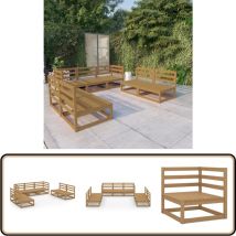 Salon de jardin 7 pcs marron miel bois de pin massif - Salon De Jardin - Mobilier De Jardin - Ensemble De Salon De Jardin - Bois De Pin - Brun