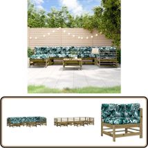 Salon de jardin 8 pcs avec coussins bois de pin imprégné - Salon De Jardin - Mobilier De Jardin - Ensemble Salon - Meubles De Jardin - Set Salon