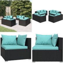 Salon de jardin 8 pcs avec coussins Résine tressée Noir - Salon De Jardin - Meuble De Jardin - Ensemble De Meubles De Jardin - Mobilier De Jardin