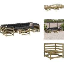 Salon de jardin 8 pcs bois de pin imprégné - Canapé De Jardin - Salon De Jardin - Mobilier De Jardin - Set De Canapé Extérieur - Meubles De Patio