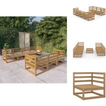 Salon de jardin 8 pcs marron miel bois de pin massif - Salon De Jardin - Mobilier De Jardin - Set De Salon De Jardin - Meubles En Bois - Bois De Pin