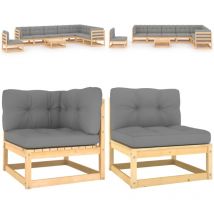 Salon de jardin 9 pcs avec coussins Bois de pin massif - Salon De Jardin - Mobilier De Jardin - Meubles De Jardin - Set De Salon De Jardin - Salon En