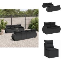 Salon de jardin 9 pcs avec coussins noir résine tressée - Ensemble Salon De Jardin - Salon De Jardin Moderne - Meuble De Jardin - Mobilier De Jardin
