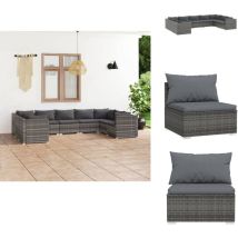 Salon de jardin 9 pcs avec coussins Résine tressée Gris - Salon De Jardin - Meuble De Jardin - Ensemble De Meubles De Jardin - Mobilier De Jardin