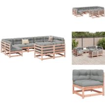 Salon de jardin 9 pcs avec coussins sapin de douglas solide - Ensemble Salon De Jardin - Canapé Extérieur - Meuble De Jardin - Mobilier De Jardin