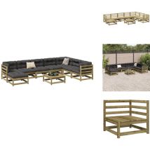 Salon de jardin 9 pcs bois de pin imprégné - Ensemble Salon De Jardin - Mobilier Extérieur - Canapé D'angle - Canapé Extérieur - Set Salon De Jardin