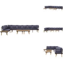 Salon de jardin à 8 places avec coussins Bois d'acacia solide - Salon De Jardin - Meubles De Jardin - Mobilier De Jardin - Set De Salon De Jardin