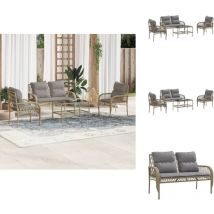 Vidaxl - Salon de jardin avec coussins 4 pcs beige résine tressée - Ensemble Salon De Jardin - Salon De Jardin Beige - Mobilier De Jardin - Meubles