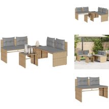 Salon de jardin avec coussins 4 pcs beige résine tressée - Ensemble Salon De Jardin - Salon De Jardin Beige - Mobilier De Jardin Résistant Aux