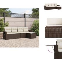 Salon de jardin avec coussins 5 pcs marron résine tressée - Salon De Jardin - Meuble De Jardin - Canapé Extérieur - Ensemble Salon - Rattan Imitation