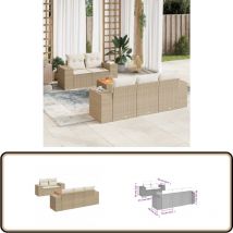 Salon de jardin avec coussins 6 pcs beige résine tressée - Salon De Jardin - Mobilier De Jardin - Set Salon De Jardin - Ensemble Salon De Jardin