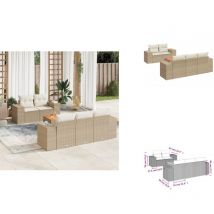 Salon de jardin avec coussins 6 pcs beige résine tressée - Salon De Jardin - Mobilier De Jardin - Set Salon De Jardin - Ensemble Salon De Jardin