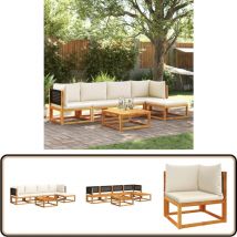 Salon de jardin avec coussins 6 pcs bois d'acacia solide - Salon De Jardin - Meubles De Jardin - Salon Extérieur - Meubles Acacia - Set De Salon