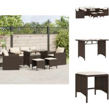 Salon de jardin avec coussins 6 pcs marron résine tressée - Ensemble Salon De Jardin - Meubles De Jardin - Salon De Jardin En Résine Tressée