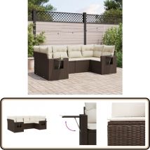 Salon de jardin avec coussins 6 pcs marron résine tressée - Salon De Jardin - Meuble De Jardin - Canapé Extérieur - Ensemble Salon - Rattan Imitation