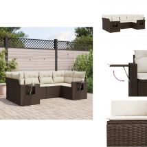 Salon de jardin avec coussins 6 pcs marron résine tressée - Salon De Jardin - Meuble De Jardin - Canapé Extérieur - Ensemble Salon - Rattan Imitation