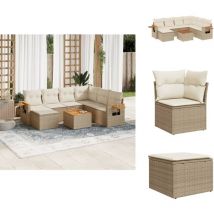 Salon de jardin avec coussins 8 pcs beige résine tressée - Ensemble Salon De Jardin - Meuble De Jardin - Salon Extérieur - Meubles De Jardin Design