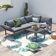 Katea salon de jardin bas, canapé inclinable
