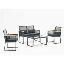 Concept-usine - Mihata salon jardin bas noir bois