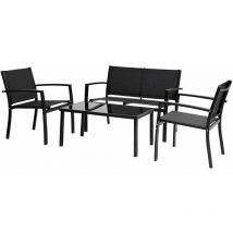 Habitat Et Jardin - Salon de jardin bas 'Lino' - 4 places - Noir