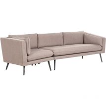Salon de Jardin Beige en Tissu Polyester et Alu 5 Places avec Table Basse Loretello