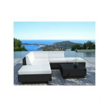 Salon de jardin design bas noir 5 personnes DELORM