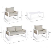 Ensemble de salon de jardin Captiva blanc