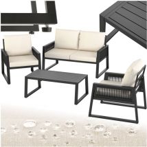 Tectake - Salon de jardin Aspect corde avec structure en aluminium résistant aux intempéries