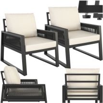 Ensemble de salon de jardin Een design corde avec structure en aluminium résistant aux intempéries