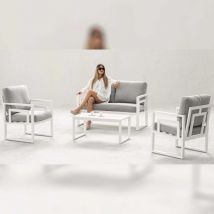 Salon de jardin détente en aluminium 4 places Senia