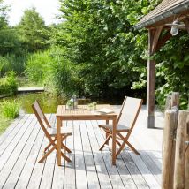 Berah Getah - Salon de jardin en acacia massif fsc et textilène 2 places