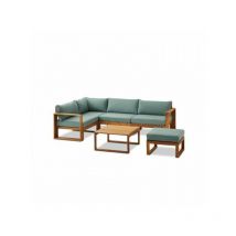 Salon de jardin en bois d'Acacia fsc - 6 personnes - Levata - Vert d'eau