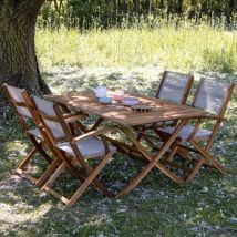 Salon de jardin en acacia massif 4 places