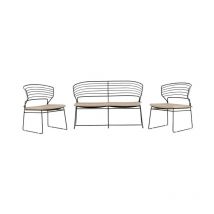 Salon de Jardin en Métal "Milano" 110cm Noir