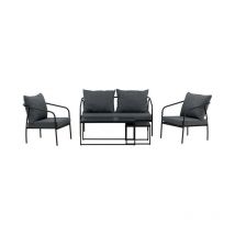 Salon de Jardin en Métal 'Sopot' 146cm Noir
