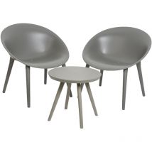 Jardideco - Salon de jardin en plastique Marbella Anthracite