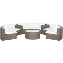 Beliani - Salon de Jardin en Faux Rotin en Forme de u rangement Marron Severo