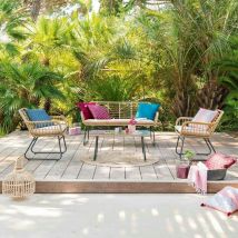 Pier Import - Salon de jardin en résine tressée façon rotin ibiza