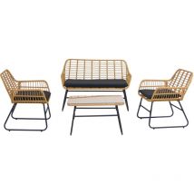 Salon de Jardin en Rotin et Metal