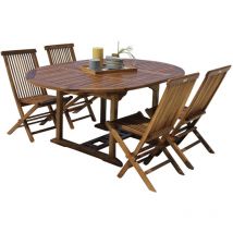 Salon de jardin en teck huilé Sofia Table et 4 chaises