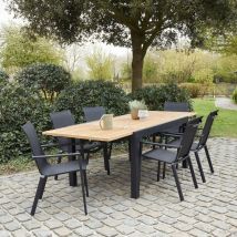 Salon de jardin en teck massif et 6/10 places