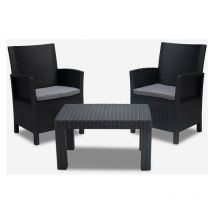 Gbshop - Salon de jardin extérieur 2 fauteuils coussins petite table Tropea Grand Soleil