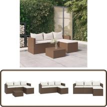 Salon de jardin Marron Résine tressée - Salon De Jardin - Mobilier De Jardin - Set De Salon De Jardin - Meubles De Jardin - Résine Tressée
