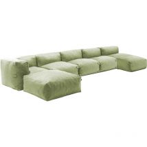 Salon de jardin modulable 6 places vert cactus - Mixi