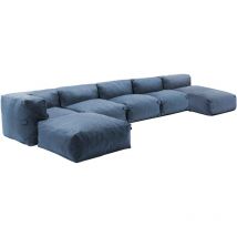 Salon de jardin modulable 6 places bleu pacific - Mixi