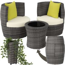 Tectake - Salon de jardin Avec cadre en aluminium avec Plateau en verre de sécurité Empilable