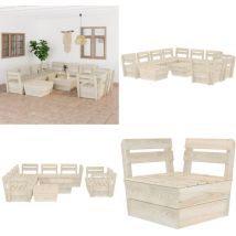 Salon de jardin palette 10 pcs Bois d'épicéa imprégné - Salon De Jardin - Mobilier De Jardin - Ensemble Salon De Jardin - Set De Salon De Jardin