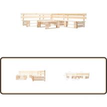 Salon de jardin palette 4 pcs naturel bois - Salon De Jardin - Mobilier De Jardin - Set De Canapé Palettes - Chaise Longue - Table Basse
