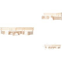Salon de jardin palette 4 pcs naturel bois - Salon De Jardin - Mobilier De Jardin - Set De Canapé Palettes - Chaise Longue - Table Basse