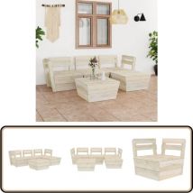 Salon de jardin palette 5 pcs Bois d'épicéa imprégné - Salon De Jardin - Mobilier De Jardin - Ensemble Salon - Ameublement Extérieur - Terrasse